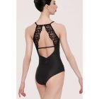 WM Aeglos high-neck sleeveless leotard with embroidered lace insert