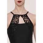 WM Aeglos high-neck sleeveless leotard with embroidered lace insert