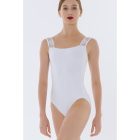 Wear Moi Amina leotard, with lace inserts, sleeveless