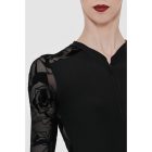 WM Felicite langärmliges Leotard mit samtigem Tüllrücken